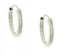 Sterling Silver Hoop Earrings 925 Square Tube Hoops