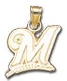 Milwaukee Brewers Solid 14K Gold M Pendant