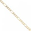 14K Yellow Gold 4mm Anklet - Figaro Lobster Clasp 9 In