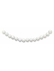 14K Gold 7-7.5mm White Akoya Saltwater Cultured Pearl Necklace 20 Inches