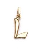 14K 'L' Pol Initial Pendant - GH10045