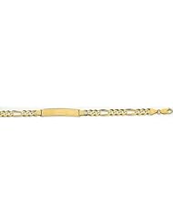 6mm 14k Concave Figaro ID Bracelet 8.5"