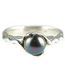 Bask Wavy Blue Pearl Ring