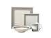 Block Parallels White White & Black Square Dinnerware Set 16-pc.