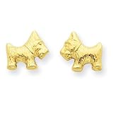 14k Gold Dog Earrings