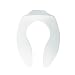 Bemis 9400SSC000 Plastic Open Front Less Cover Elongated Toilet Seat with Self Sustaining Check Hinge, White