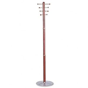 Safco(tm) 4193CY - Costumer, Four Ball-Tipped Double-Hooks, Steel/Wood, Cherry