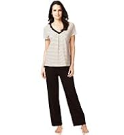 Per Una Pure Cotton Cool Comfort™ Monochrome Striped Pyjamas
