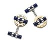 18kt Two Tone Blue Lapiz Baraka Cufflinks