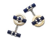 18kt Two Tone Blue Lapiz Baraka Cufflinks