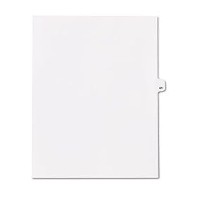 80000 Series Legal Index Dividers, Side Tab, Printed 61, 25/Pack