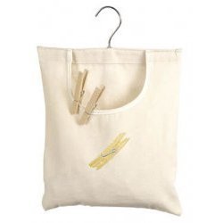 Natural Canvas Clothespin Bag - Stores Clothespins (Natural) (12 1/2H x 10 1/2W)