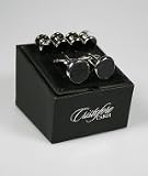 Cristoforo Cardi Black Enamel Cufflink and Stud Set in Silver Setting