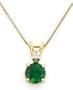14K Gold Emerald and Diamond Stud Pendant, 0.02 ctw