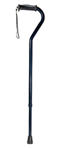 Drive Medical Adjustable Height Offset Handle Cane with Comfortable Gel Hand Grip, Black