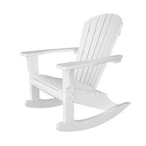 Poly-Wood SHR22WH Seashell Rocker Outdoor Rocking Chair