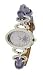 DDP - 4008003 - Montre Femme Mode Métal Rhodié - Quartz Analogique - Cadran Mauve - Bracelet Cuir Mauve