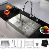 Kraus KHF200-30-KPF1621-KSD30CH Stainless Steel Bowl Kitche