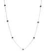 14k White Gold Sapphire 7 Station Necklace Pendant Ct.tw 0.55