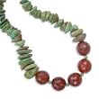 .925 Silver, Faceted Carnelian & Turquoise Chip Necklace-18 + 2 IN