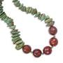 .925 Silver, Faceted Carnelian & Turquoise Chip Necklace-18 + 2 IN