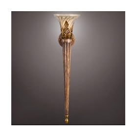 Fine Art Lamps European Crossroads 230250 Glass 1-LT 60w (31"H x 7"W) Torchiere Lighting in Gold