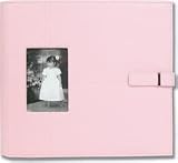 12x12 Post-Bound Scrapbook Photo Album FAUX LEATHER WITH STRAP PINK