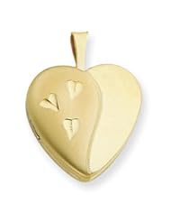 Gold Filled 16mm Satin and Polished Heart Locket