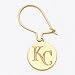 14K Kansas City Royals Satin Initials Disc Kidney Wire Earrings