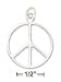 Sterling Silver 23mm High Polish Peace Sign Charm