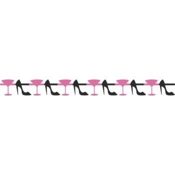 Martini and Heels Jointed Glitter Banner