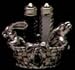 Arthur Court Bunny Basket Stand Salt & Pepper Set