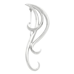 14K White Gold Brooch 1 9. 0 0X 4 6. 0 0 mm by