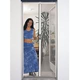 Porte moustiquaire automatique, en aluminium laqu&eacute; blanc