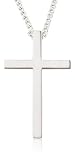 Sterling Silver Large Plain Cross Pendant, 20