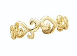 14K Polished Swirls Toe Ring - QG-D1967