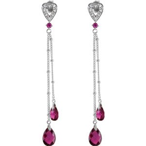 Genuine IceCarats Designer Jewelry Gift Sterling Silver Earrings. Pair Genuine Brazilian Garnet And White Cz Earrings Earrings In Sterling Silver