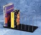 Buddy Products 710-4 Eight-section recycled steel book rack with dividers, black base