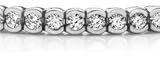 11.70 Ct Round E/F VS Certified Semi Bezel Set Natural Diamond Tennis Bracelet in 14KW