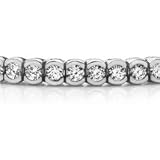 5.00 Ct Round E/F VS Certified Semi Bezel Set Natural Diamond Tennis Bracelet in 14KW
