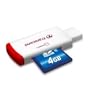 Transcend 4 GB Class 6 SDHC Flash Memory Card with USB Card Reader TS4GSDHC6-P2