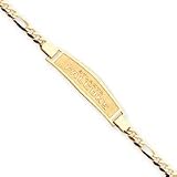 14K Atlanta Falcons Medium Satin Id Figaro Bracelet