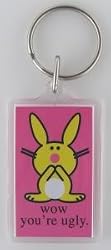 it's happy bunny 'Wow You're Ugly' Lucite Key Chain
