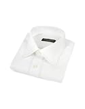 Forzieri Solid White Twill Cotton Dress Shirt
