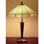 Tiffany-style Mission-style White Table Lamp
