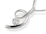 Image of Silver and Cubic Zirconia Curl Pendant and Chain