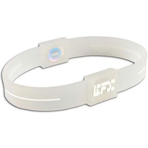 EFX Silicone Sport Bracelet Wristband (Translucent w/White) Size: MEDIUM 7"