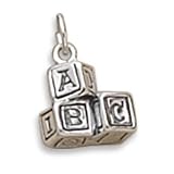 Sterling Silver ABC Blocks Charm
