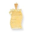 14k Diamond-Cut Engraveable Birth Certificate Charm - Measures 25x13mm
