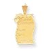 14k Diamond-Cut Engraveable Birth Certificate Charm - Measures 25x13mm - JewelryWeb